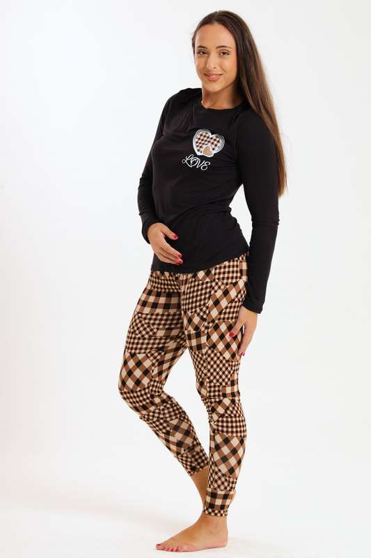 Ladies Printed Comfy Long Sleeve Pyjama Set