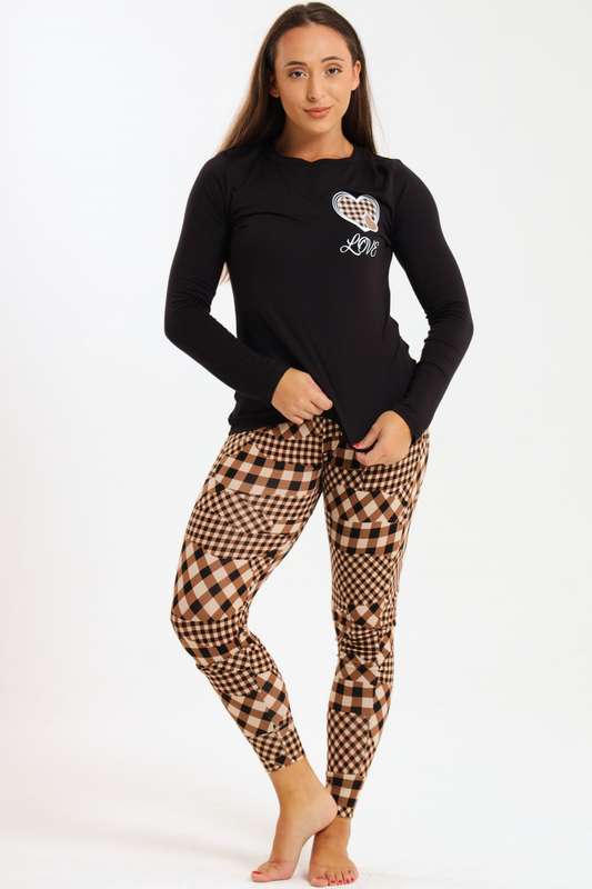 Ladies Printed Comfy Long Sleeve Pyjama Set