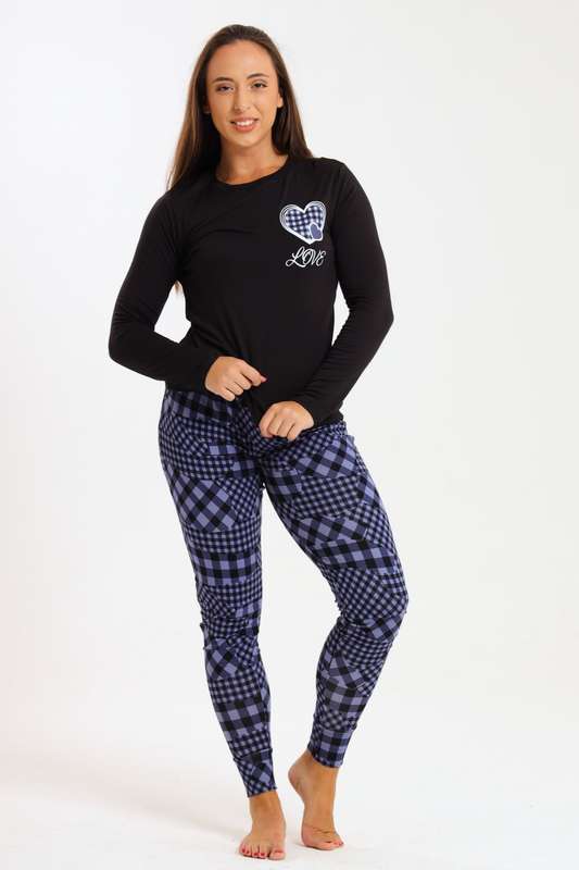 Ladies Printed Comfy Long Sleeve Pyjama Set