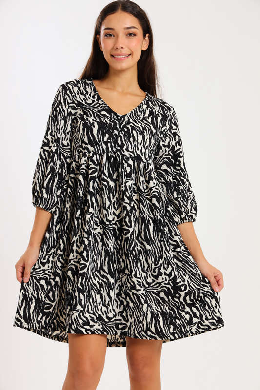 Ladies Printed Hem Casual Fit Dress