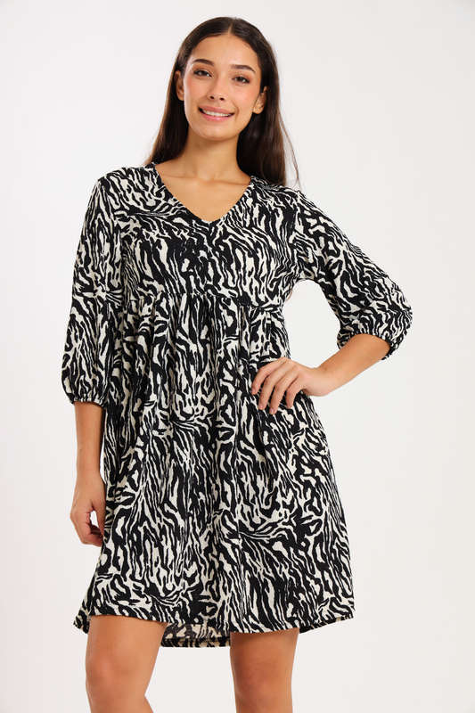 Ladies Printed Hem Casual Fit Dress