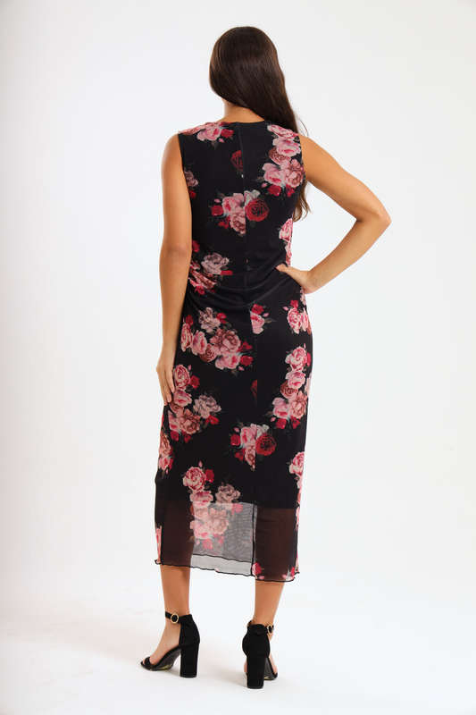 Lucia Ladies Sleeveless Mesh Evening - Office Dress