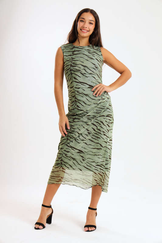 Lucia Ladies Sleeveless Mesh Evening - Office Dress