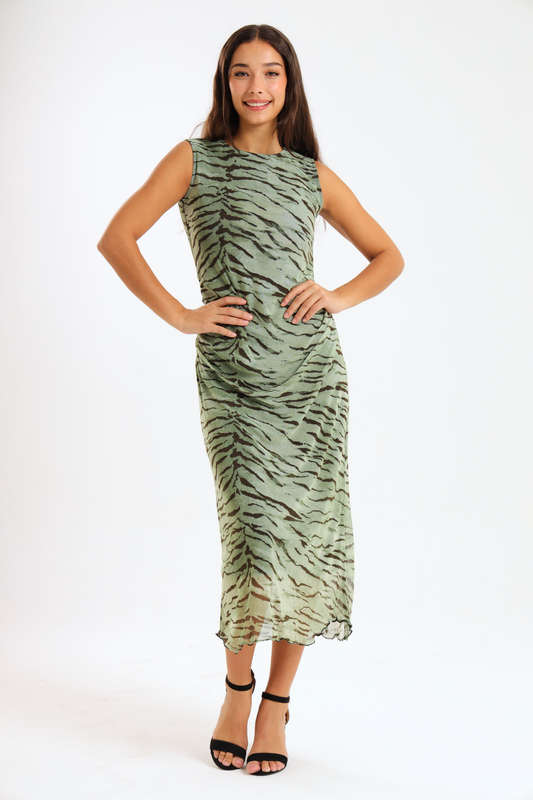 Lucia Ladies Sleeveless Mesh Evening - Office Dress
