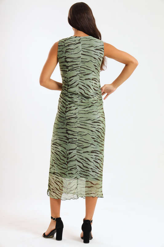Lucia Ladies Sleeveless Mesh Evening - Office Dress