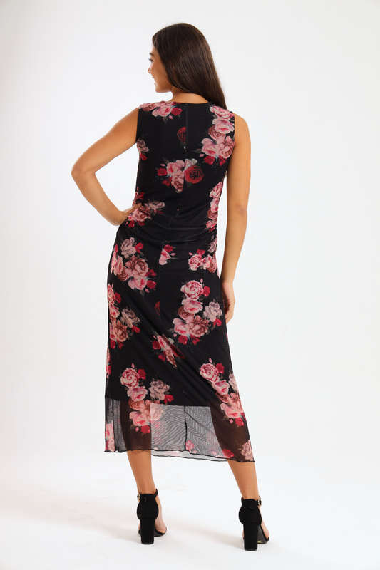 Lucia Ladies Sleeveless Mesh Evening - Office Dress