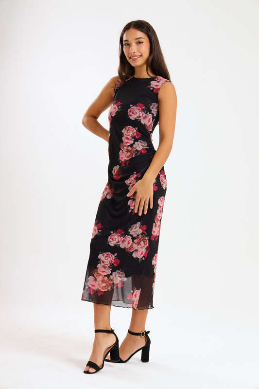 Lucia Ladies Sleeveless Mesh Evening - Office Dress