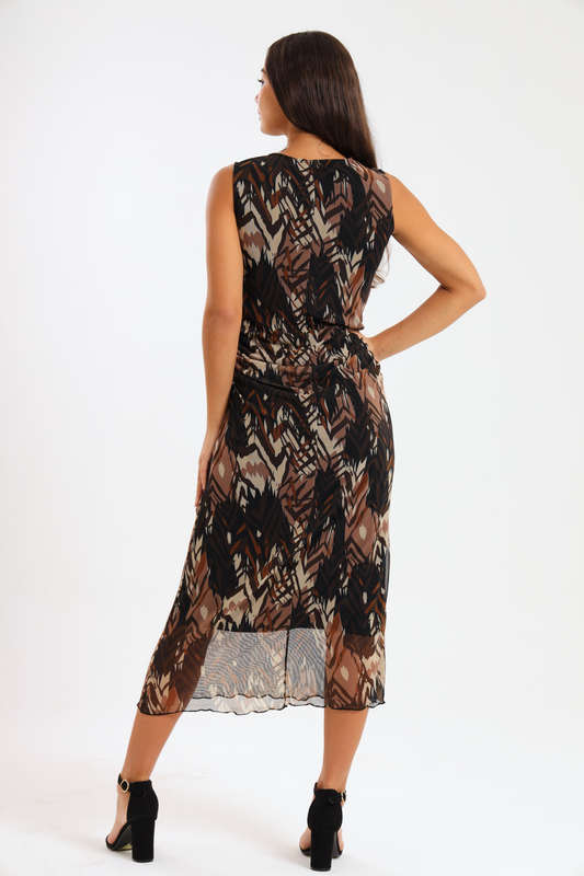Lucia Ladies Sleeveless Mesh Evening - Office Dress