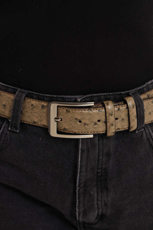 Ostrich PU Leather Belt 30mm