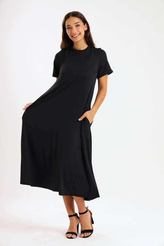 Pearson Short Sleeve Midaxi Summer Dress With Pockets