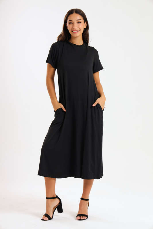 Pearson Short Sleeve Midaxi Summer Dress With Pockets