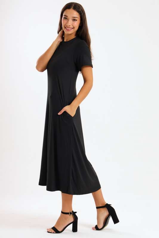 Pearson Short Sleeve Midaxi Summer Dress With Pockets
