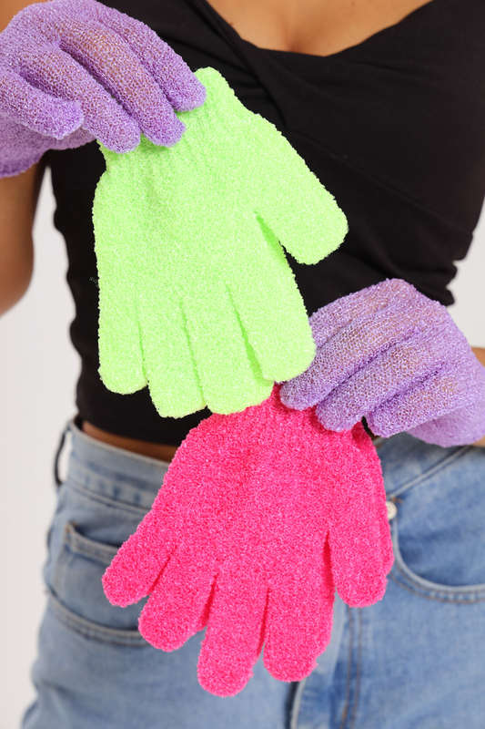 Senza® 3 Pairs Exfoliating Bath Shower Gloves - 6 Gloves