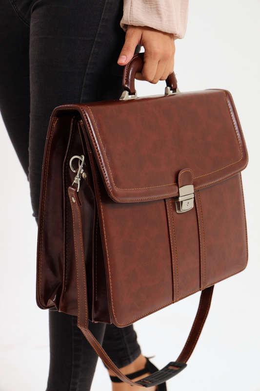 Senza® Premium Faux Leather 17 Inch Laptop Bussiness Briefcase Bag