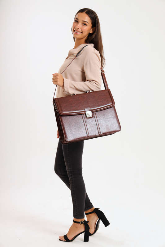 Senza® Premium Faux Leather 17 Inch Laptop Bussiness Briefcase Bag