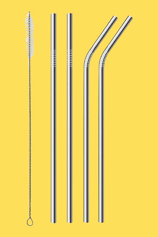 Senza® Stainless Steel Straw Set With Cleaning Brush 210mm