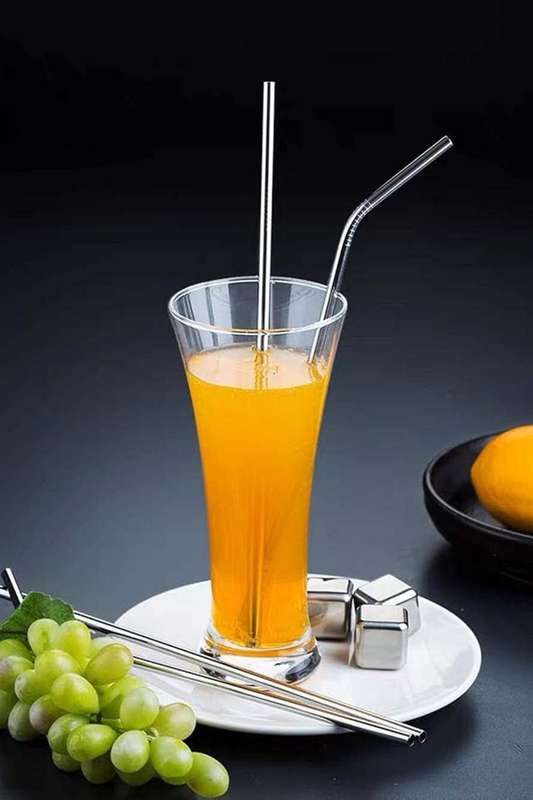 Senza® Stainless Steel Straw Set With Cleaning Brush 210mm