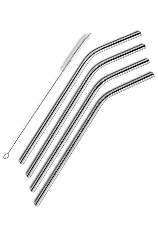 Senza® Stainless Steel Straw Set With Cleaning Brush 210mm