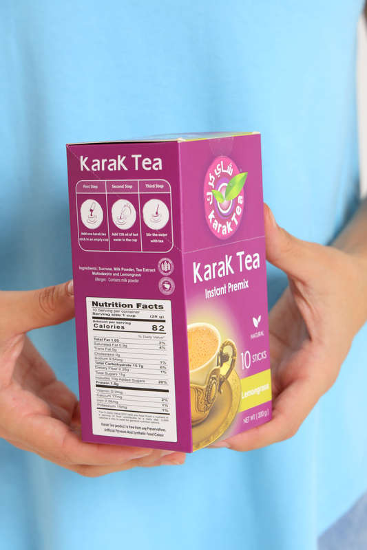 Karak Tea Instant Premix Lemon Grass Box Of 10 Sticks