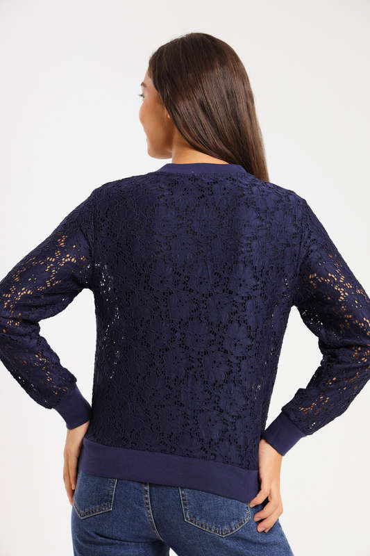 Ladies Lace Zipp-Up Cover Jacket