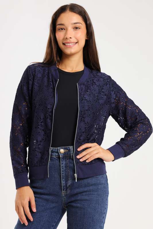 Ladies Lace Zipp-Up Cover Jacket