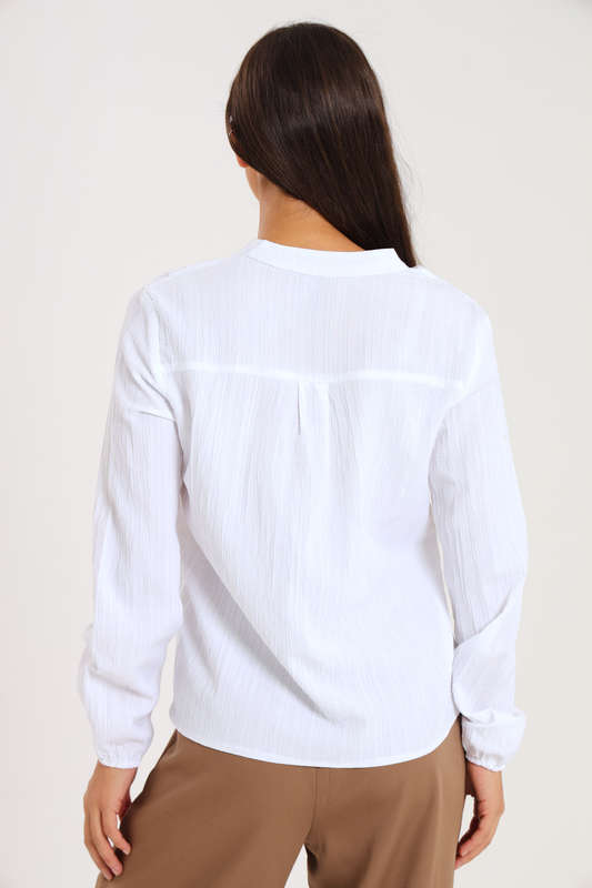Ladies Long Sleeve V-Neck Henley Top