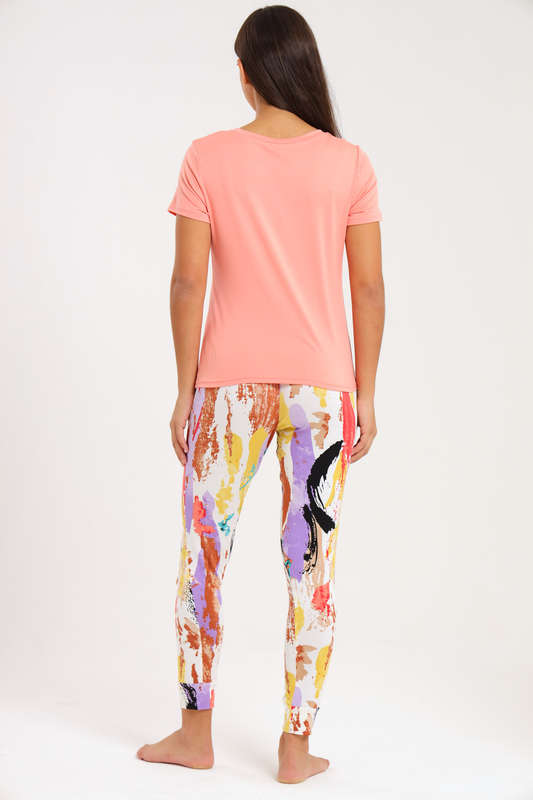 Ladies Printed Short Sleeve Pyjama Set
