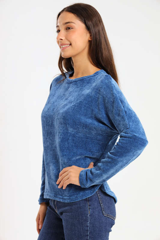 Plush Chenille Fabric Pullover Sweater Jersey