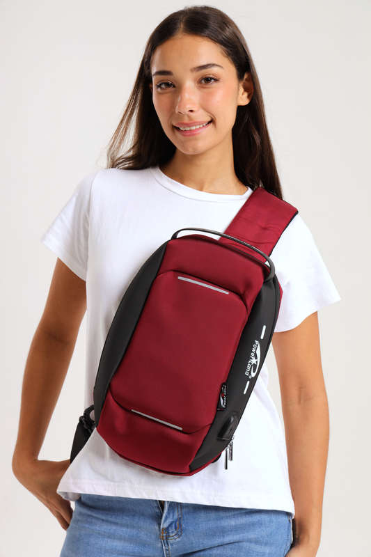 Powerland Anti Theft Sling Crossbody Bag Shoulder Backpack with USB Charging Port Waterproof Ches...