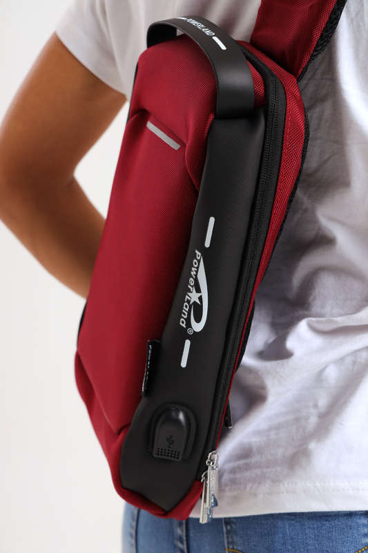 Powerland Anti Theft Sling Crossbody Bag Shoulder Backpack with USB Charging Port Waterproof Ches...