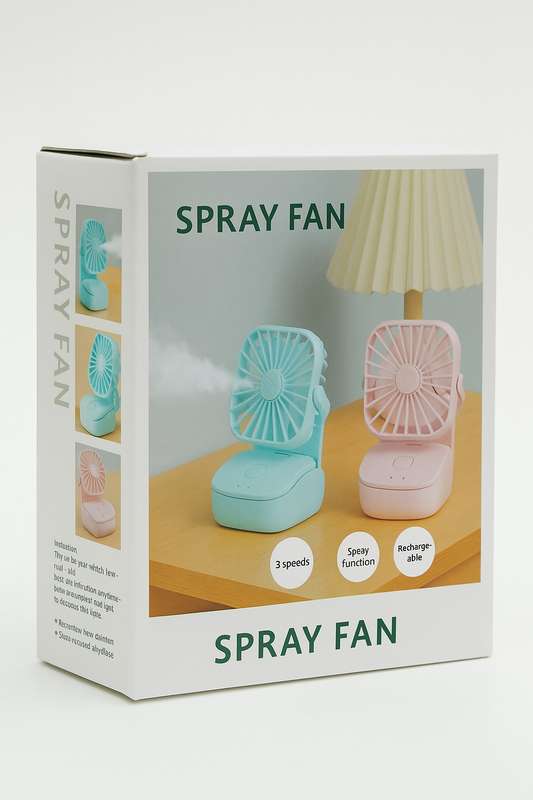 Rechargeable 360 Degree Rotatable Desk Mini Humidifier Handheld Mist Cooling Fan