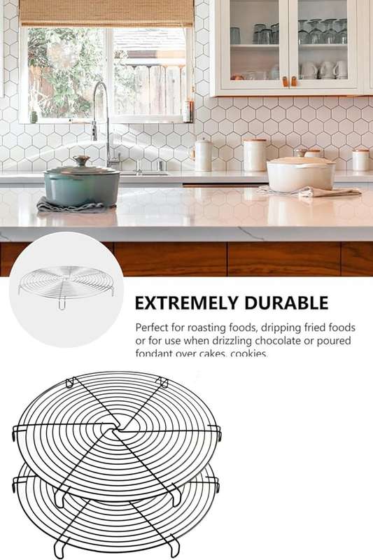 Senza® 2-Pack Black Heavy-Duty Wire Cooling Rack Round