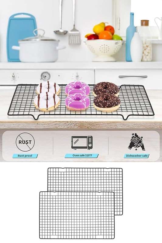 Senza® 2-Pack Black Heavy-Duty Wire Cooling Rack