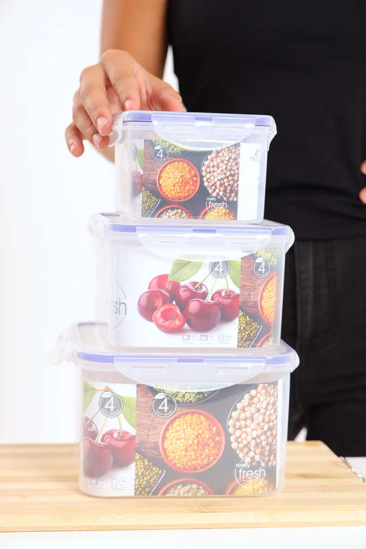 Senza® 3pc Clip Food Storage Lunchbox Containers BPA Free