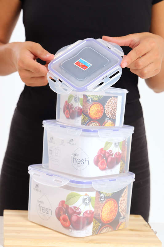 Senza® 3pc Clip Food Storage Lunchbox Containers BPA Free