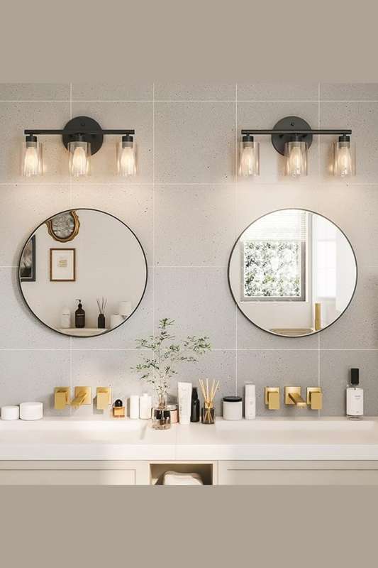 Senza® Large Round Metal Black Framed Mirror 600mm