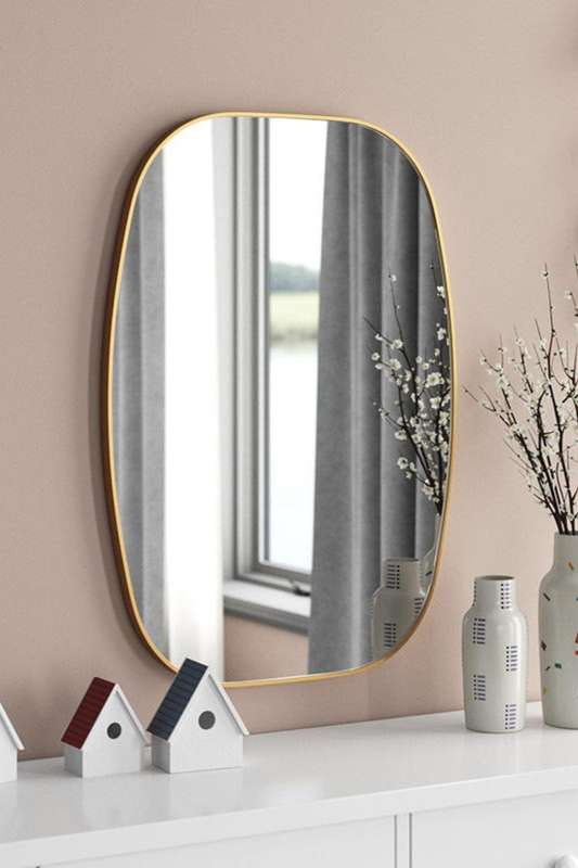 Senza® Metal Gold Framed Mirror 600mm X 900mm