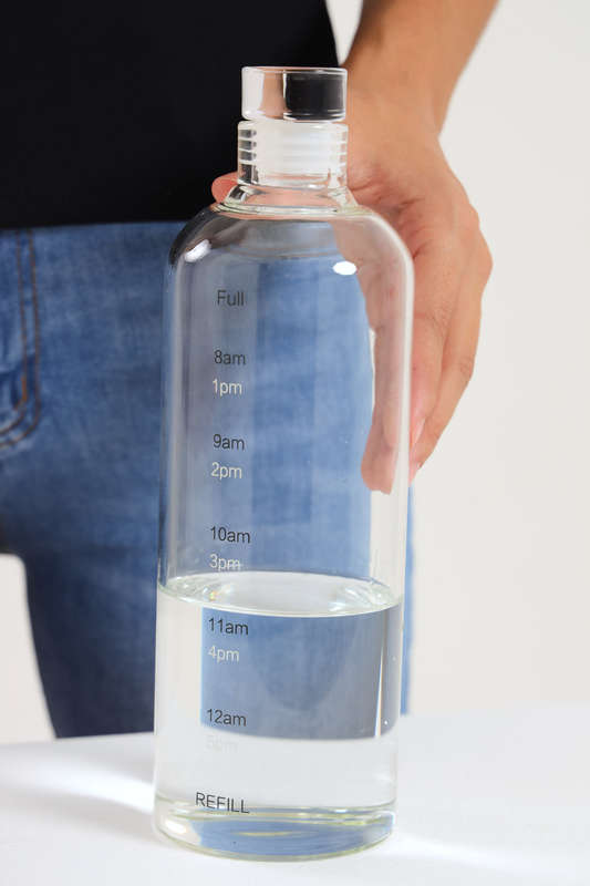Senza® Motivational Glass Water Bottle 500ml or 1000ml