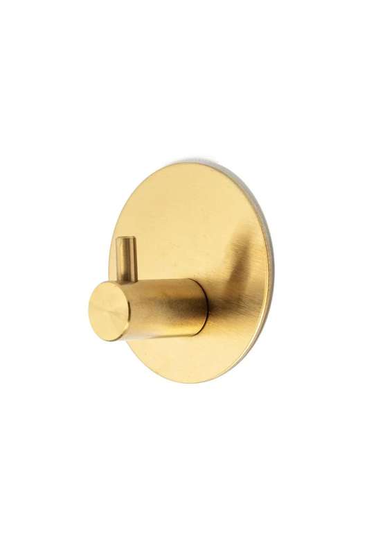 Senza® Self Adhesive Metal Brush Gold Single Robe Hook 50mm
