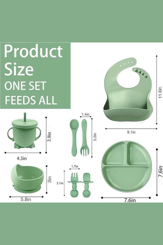 Silicone Baby Feeding Set, 8 Piece