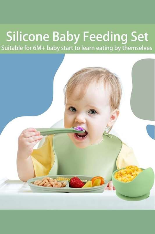 Silicone Baby Feeding Set, 8 Piece