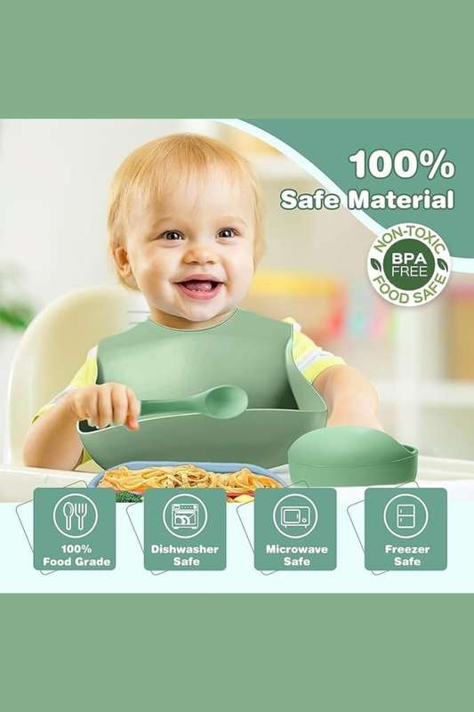 Silicone Baby Feeding Set, 8 Piece