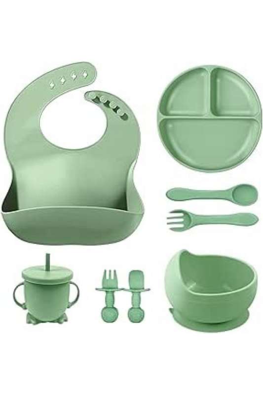 Silicone Baby Feeding Set, 8 Piece
