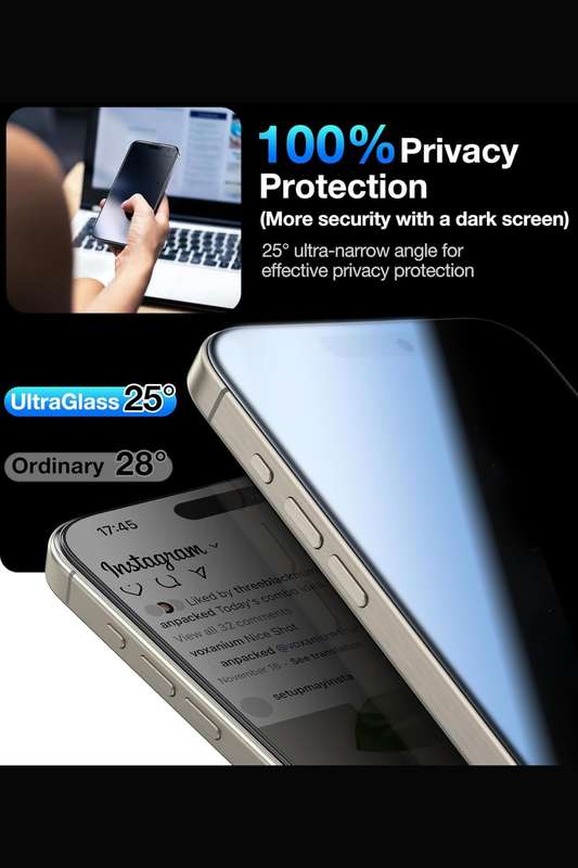 iPhone 16 Pro Plus UltraGlass Tempered Privacy Screen Protector