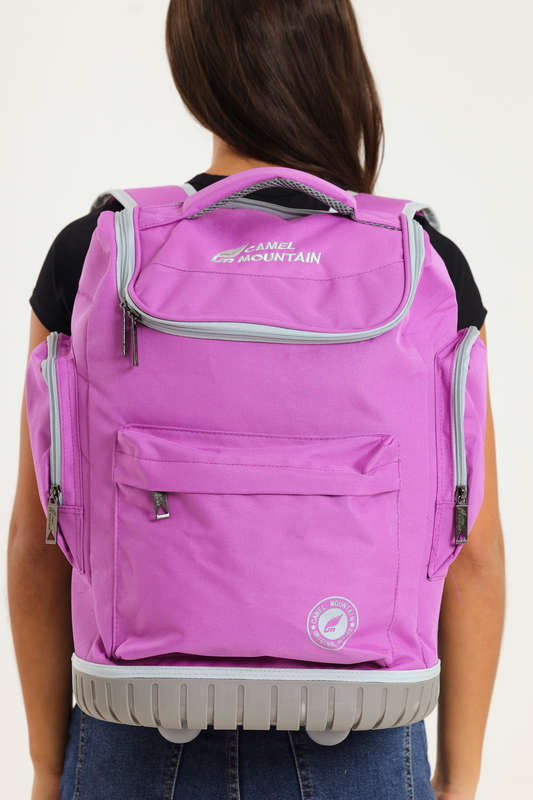Camel Mountain School Trolley Bag Backpack Large Purple