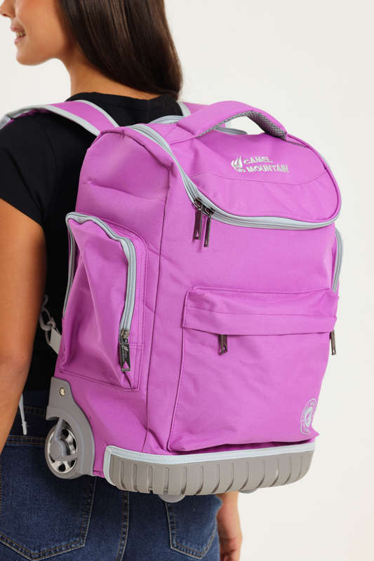 Camel Mountain School Trolley Bag Backpack Large Purple