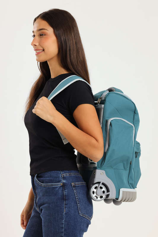 Camel Mountain School Trolley Bag Backpack Large Green