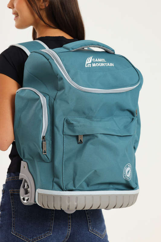Camel Mountain School Trolley Bag Backpack Large Green