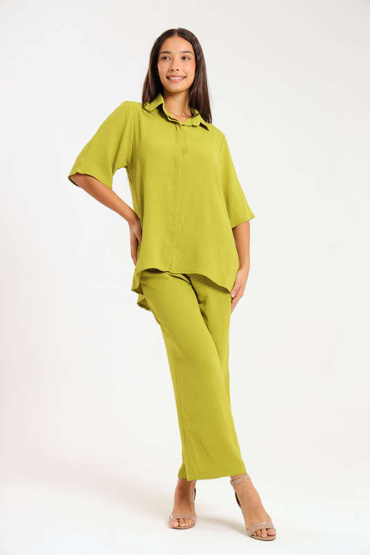 Estella Modest 2 Piece Button Down Slack Suit