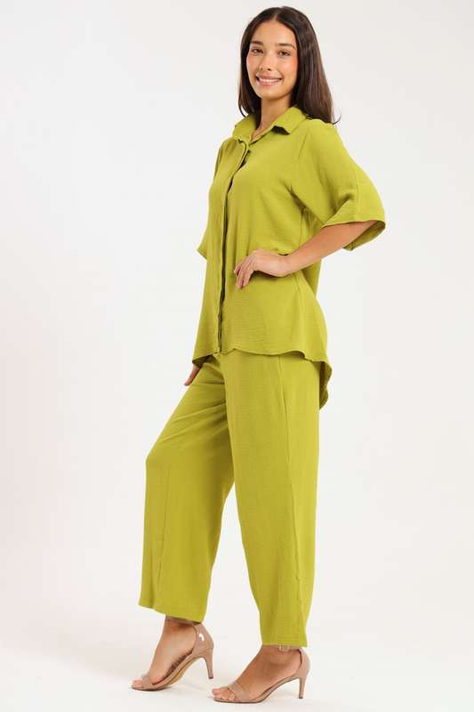 Estella Modest 2 Piece Button Down Slack Suit